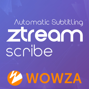 Scribe is a Wowza Streaming Engine module for automated subtitling, closed and open captions, with support for CTA-608/708 and WebVTT
